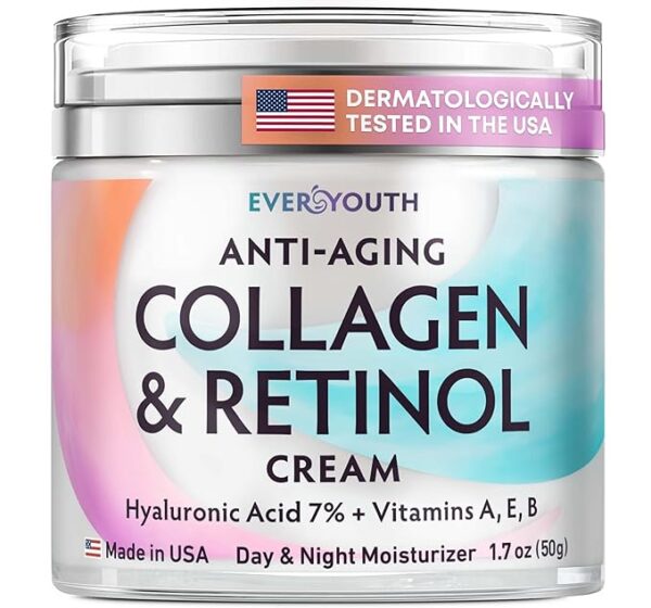 Collagen Cream for Face, Anti Aging Facial Moisturizer for Women with Hyaluronic Acid,