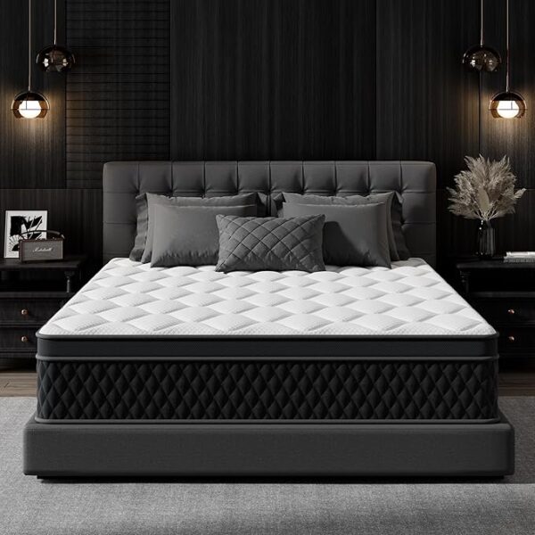 Queen Mattress, 10 Inch Hybrid Memory Foam Mattress in a Box, Individually Wrapped Pocket Coils Mattress for Isolate Motion ,Pressure Relief, CertiPUR-US Certified, Fiberglass Free & Support Comfort